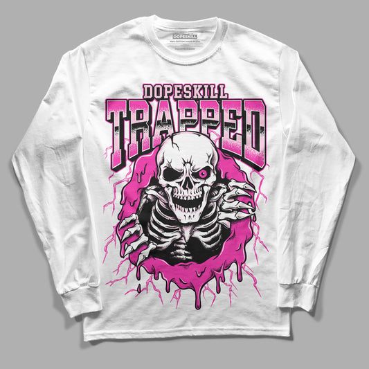 Pink Sneakers DopeSkill Long Sleeve T-Shirt Trapped Halloween Graphic Streetwear - White