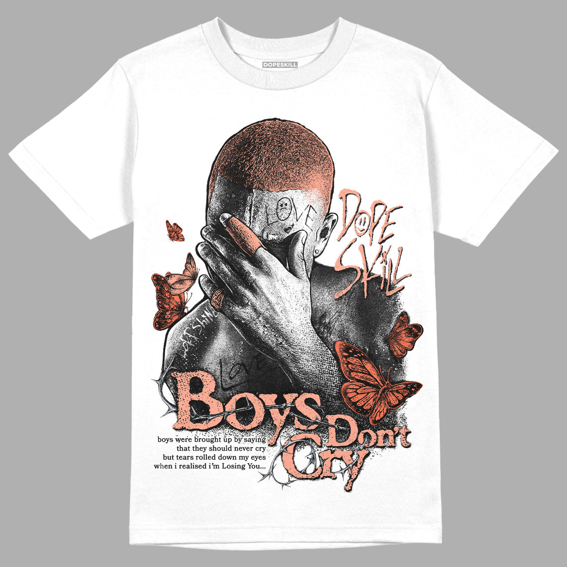 DJ Khaled x Jordan 5 Retro ‘Crimson Bliss’ DopeSkill T-Shirt Boys Don't Cry Graphic Streetwear - White 