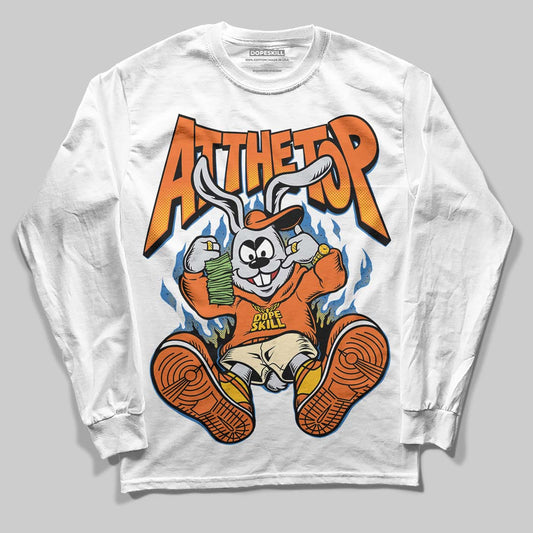 Orange, Black and White Sneakers DopeSkill Long Sleeve T-Shirt At The Top Graphic Streetwear - White