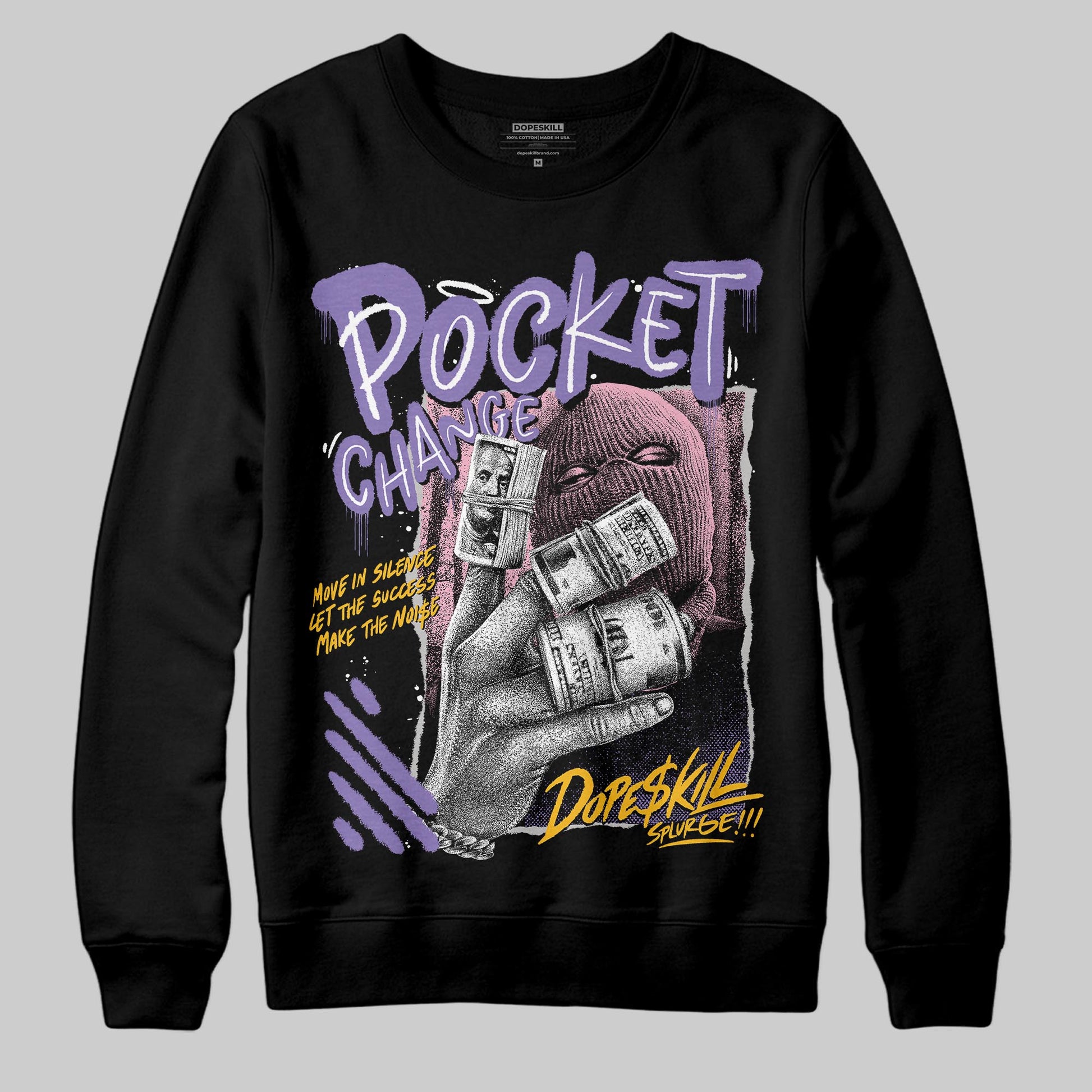 Jordan 11 "Mojave" DopeSkill Sweatshirt Pocket Change Graphic Streetwear - Black