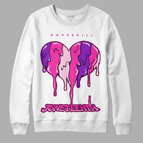 Pink Sneakers DopeSkill Sweatshirt Juneteenth Heart Graphic Streetwear - White