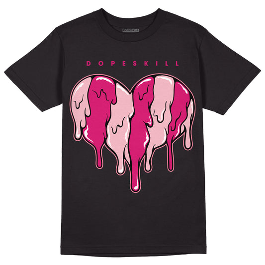 AJ 1 Mid Coral Chalk DopeSkill T-Shirt Slime Drip Heart Graphic