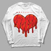 Red Sneakers DopeSkill Long Sleeve T-Shirt Slime Drip Heart Graphic Streetwear - White