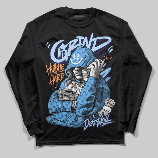 University Blue Sneakers DopeSkill Long Sleeve T-Shirt Grind Pray Graphic Streetwear - Black
