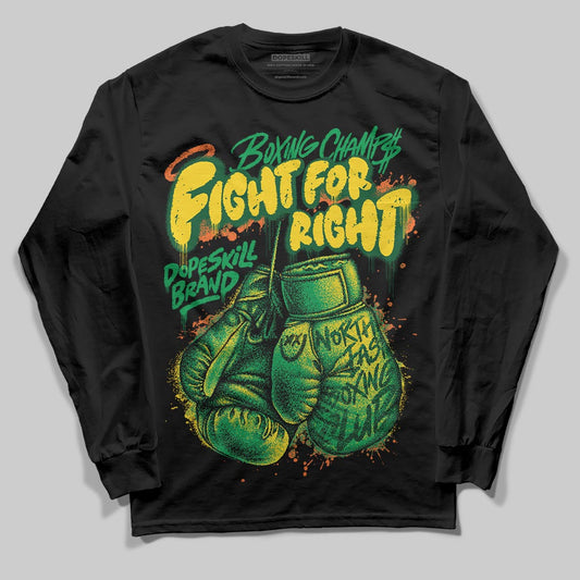 Green Sneakers DopeSkill Long Sleeve T-Shirt Fight For Right Graphic Streetwear - Black