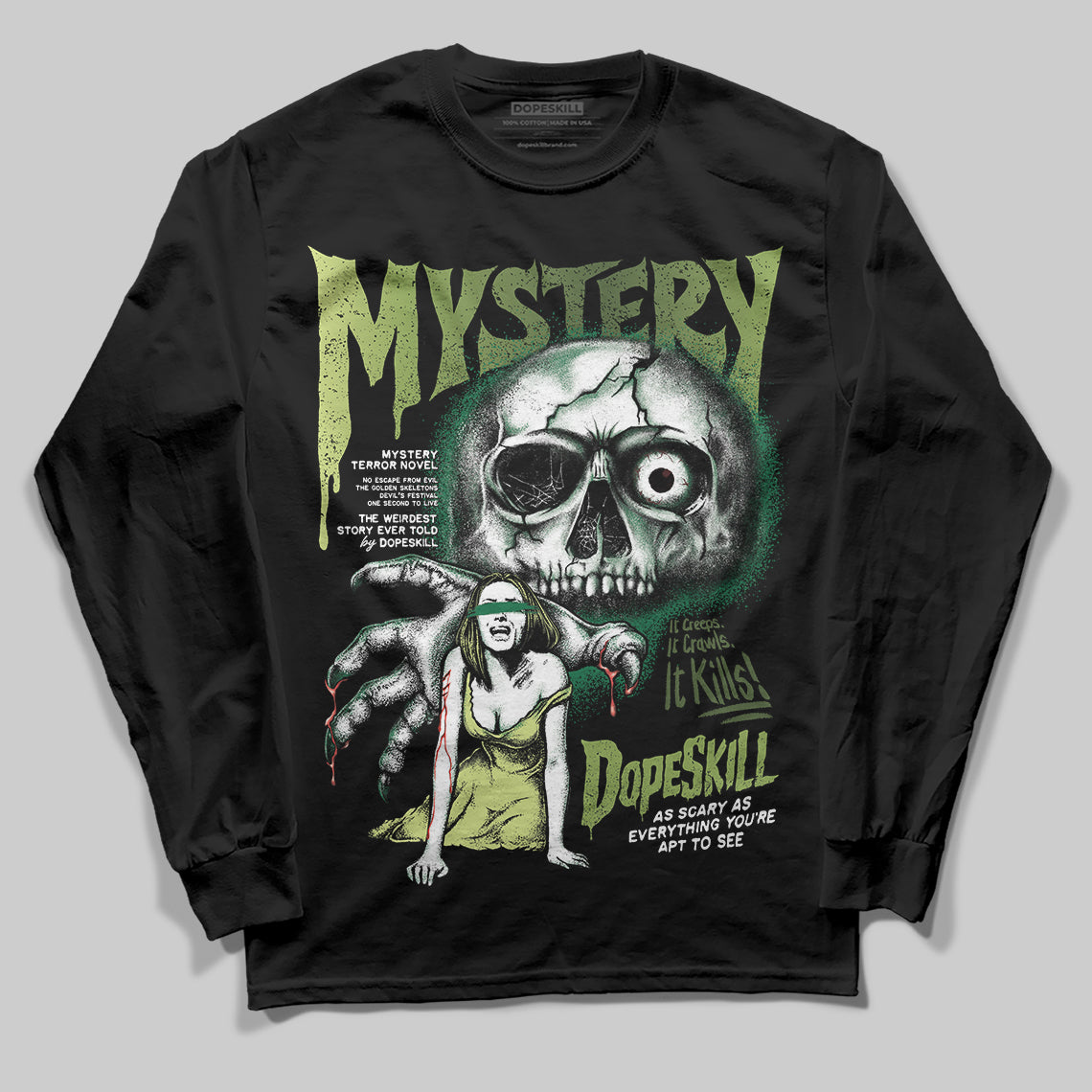 Foamposite Pro 'Pine Green' DopeSkill Long Sleeve T-Shirt Mystery Ghostly Grasp Graphic Streetwear - black