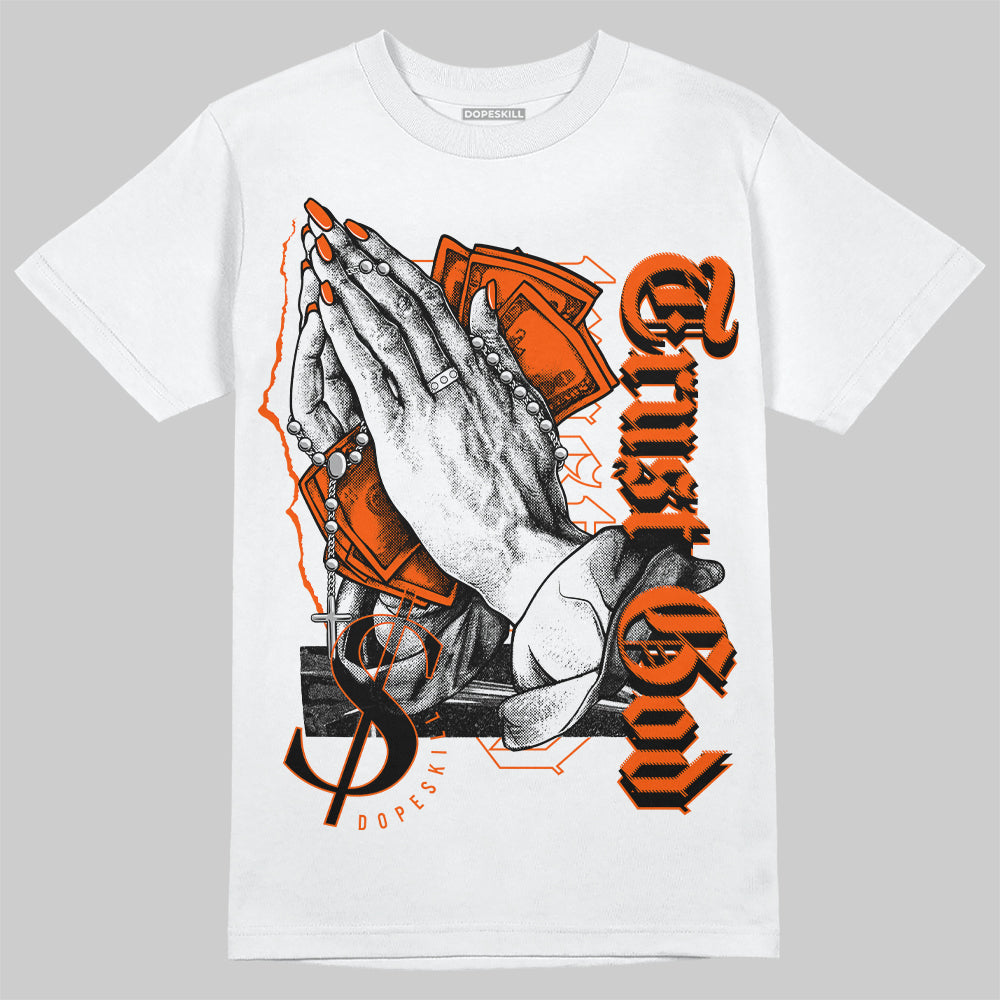 MSCHF Super Normal 2 Orange Milk DopeSkill T-Shirt Trust God Graphic Streetwear - White