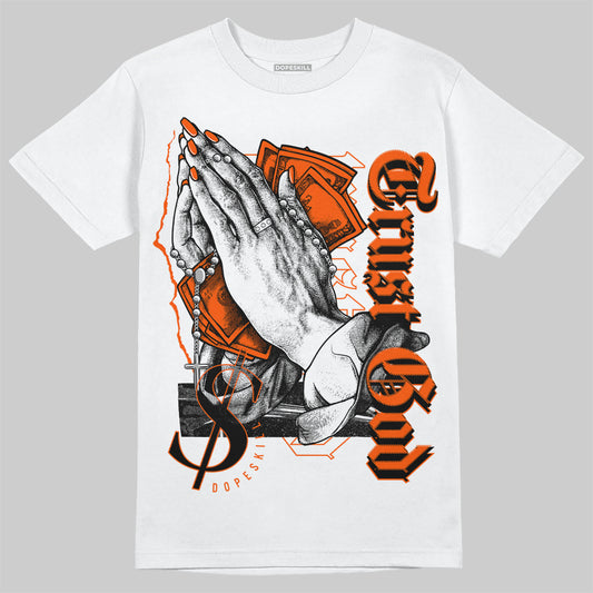 MSCHF Super Normal 2 Orange Milk DopeSkill T-Shirt Trust God Graphic Streetwear - White