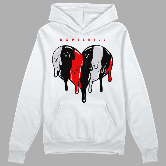 Jordan 2 Retro "Black Cement" DopeSkill Hoodie Sweatshirt Slime Drip Heart Graphic Streetwear - White