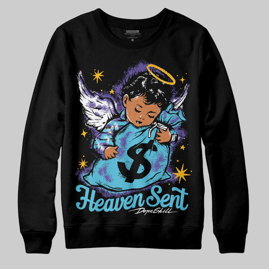 Jordan 8 Retro 'Aqua' 2025 DopeSkill Sweatshirt Heaven Sent Graphic Streetwear - Black