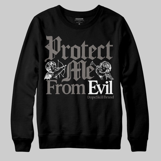 Jordan 4 Retro Cave Stone DopeSkill Sweatshirt Protect Me From Evil Graphic Streetwear - Black