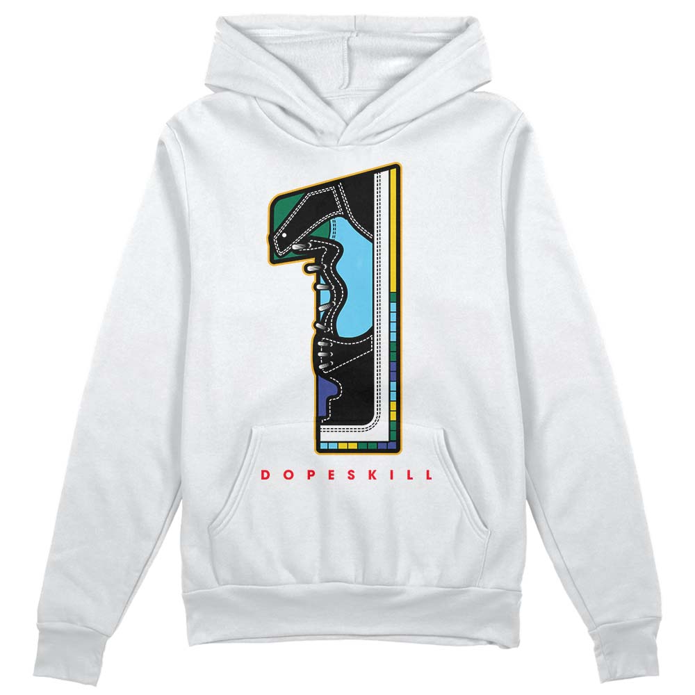 Jordan 1 Mid GS 'Six Championships DopeSkill Hoodie Sweatshirt No.1 Graphic Streetwear - White