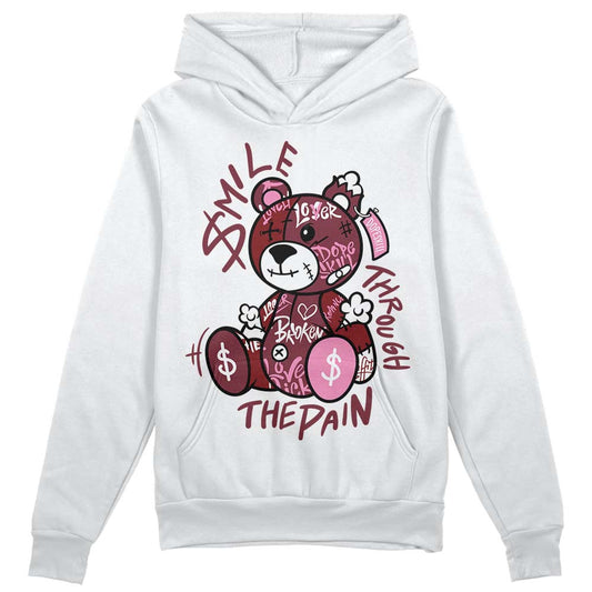 Jordan 1 Retro High OG “Team Red” DopeSkill Hoodie Sweatshirt Smile Through The Pain Graphic Streetwear - White