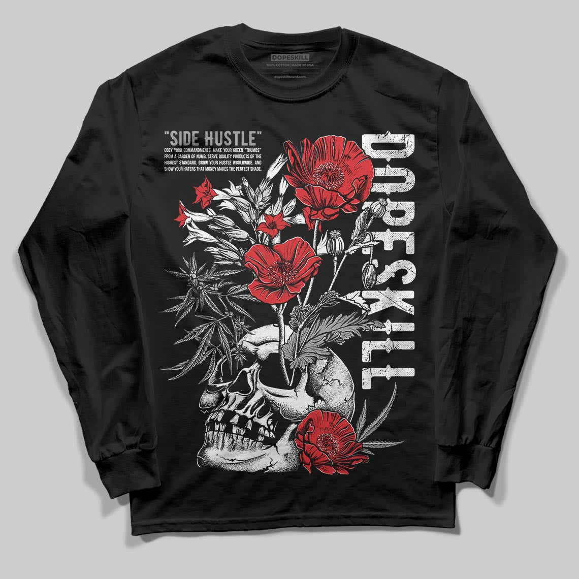 Jordan 3 Retro Pure Money DopeSkill Long Sleeve T-Shirt Side Hustle Graphic Streetwear - Black