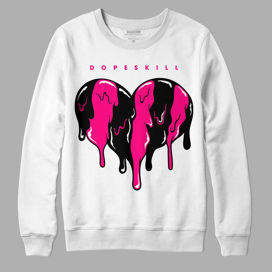 Jordan 1 Low GS “Fierce Pink” Dopeskill Sweatshirt Slime Drip Heart Graphic Streetwear - White