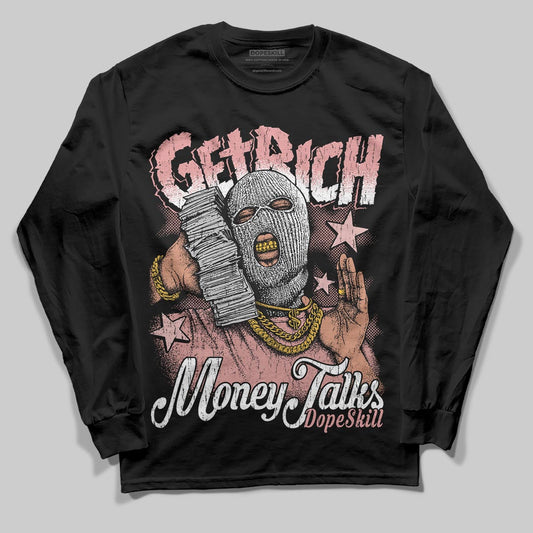Jordan 40 “Dusty Rose” DopeSkill Long Sleeve T-Shirt Get Rich Graphic Streetwear - Black