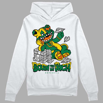 Green Sneakers DopeSkill Hoodie Sweatshirt Born To Be Rich Graphic Streetwear - White 