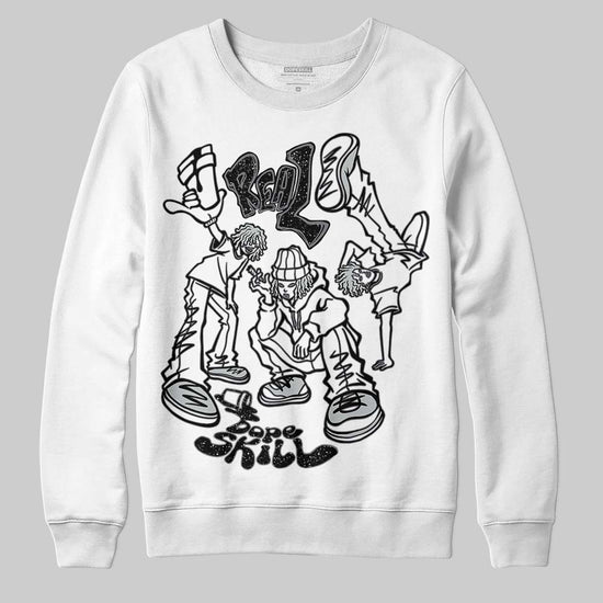 Jordan 4 “Fear” DopeSkill Sweatshirt Real Y2K Players Graphic Streetwear - White