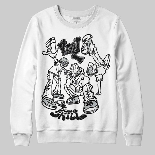 Jordan 4 “Fear” DopeSkill Sweatshirt Real Y2K Players Graphic Streetwear - White