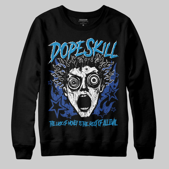 Royal Blue Sneakers DopeSkill Sweatshirt Root of Evil Graphic Streetwear - Black