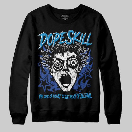 Royal Blue Sneakers DopeSkill Sweatshirt Root of Evil Graphic Streetwear - Black