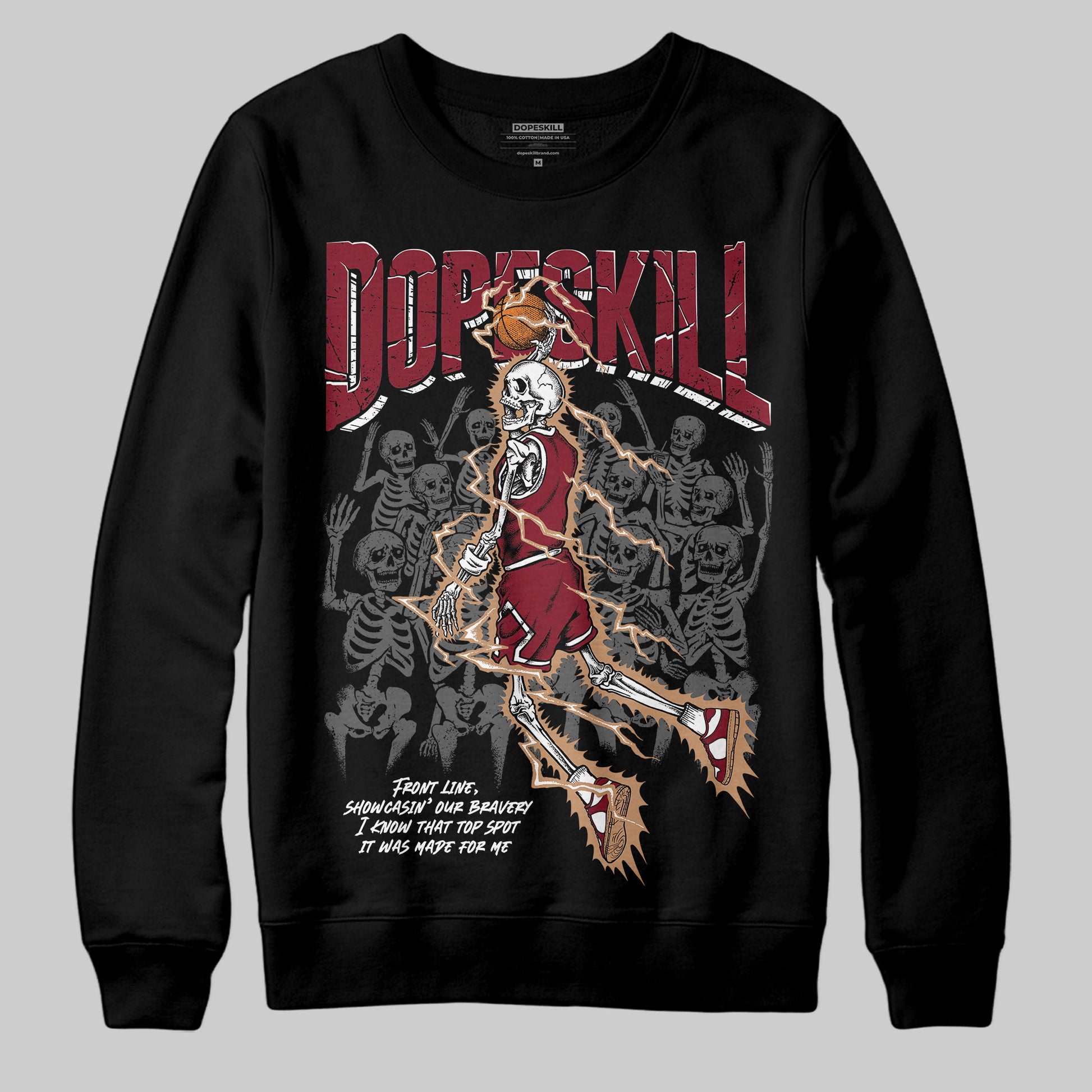 Adidas SAMBA OG ‘Collegiate Burgundy’ DopeSkill Sweatshirt Thunder Dunk Graphic Streetwear - Black