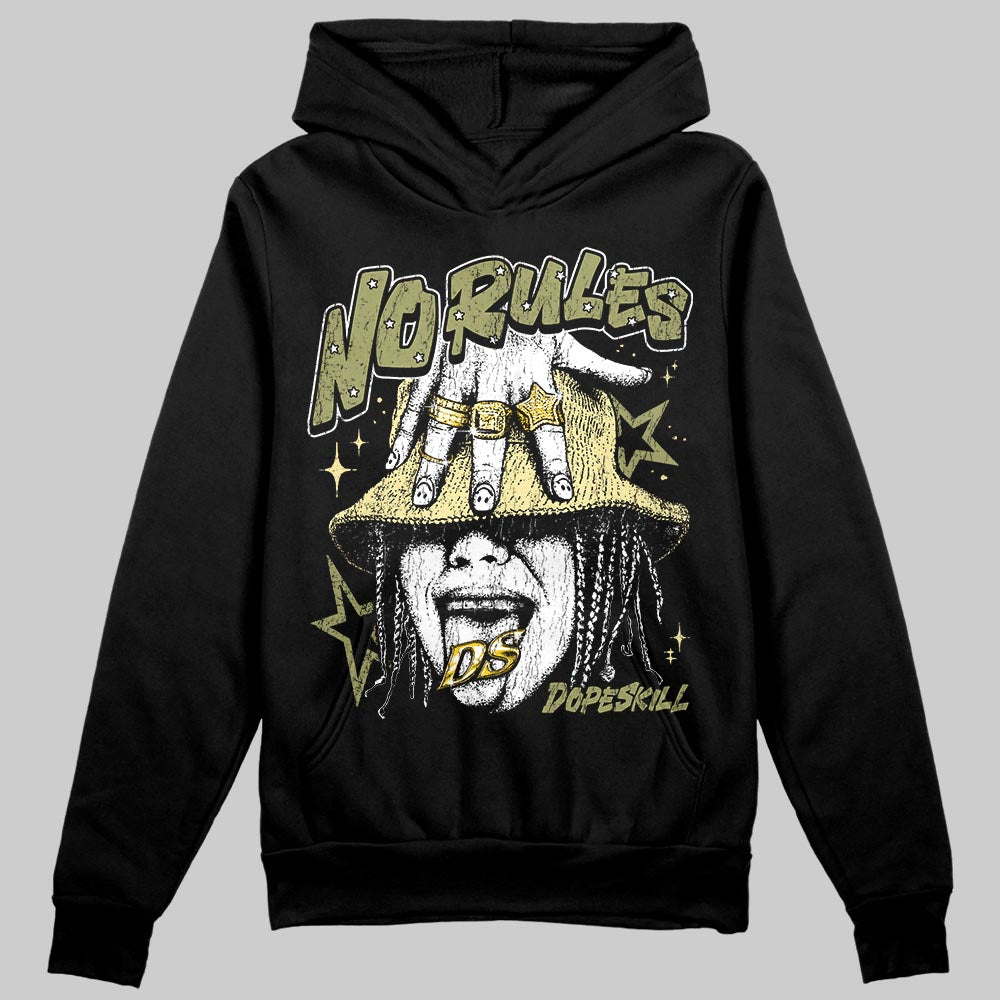 Olive Sneakers DopeSkill Hoodie No Rules Graphic Streetwear - Black