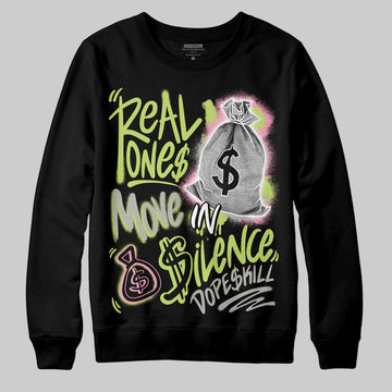 Chase B x Travis Scott x Jordan Jumpman Jack DopeSkill Sweatshirt Real Ones Move In Silence Graphic Streetwear - Black