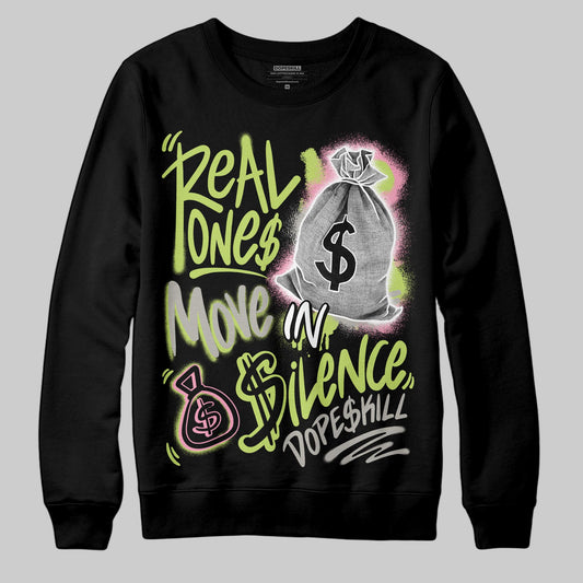 Chase B x Travis Scott x Jordan Jumpman Jack DopeSkill Sweatshirt Real Ones Move In Silence Graphic Streetwear - Black