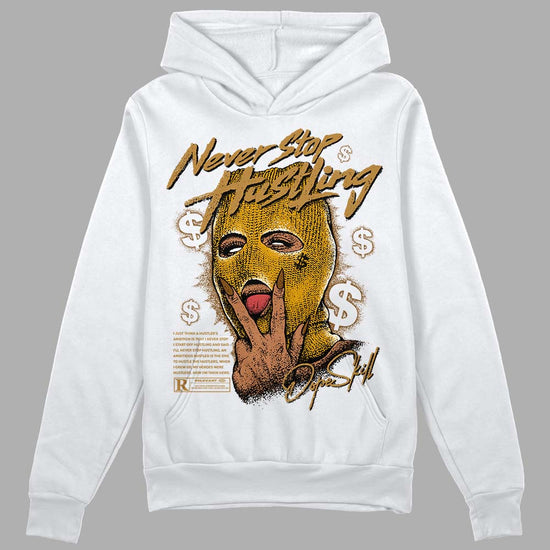 Jordan 13 Wheat  DopeSkill Hoodie Sweatshirt Never Stop Hustling Graphic Streetwear - White 