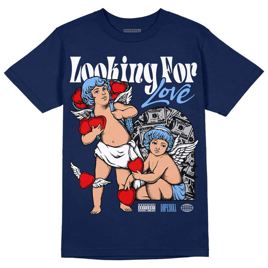 Jordan 5 Midnight Navy DopeSkill Navy T-Shirt Looking For Love Graphic Streetwear 