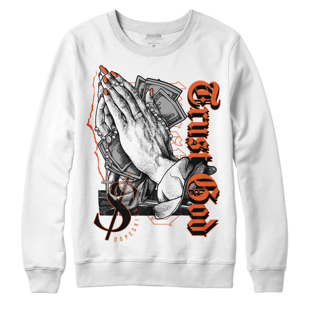 Jordan 3 Georgia Peach DopeSkill Sweatshirt Trust God Graphic Streetwear - White