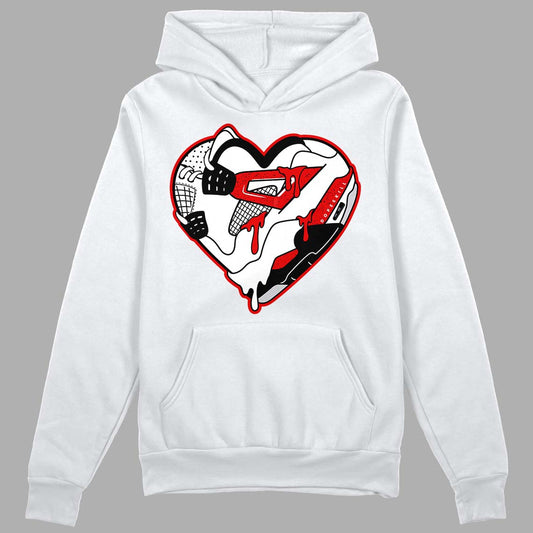 Jordan 4 Retro Red Cement DopeSkill Hoodie Sweatshirt Heart Jordan 4 Graphic Streetwear - White