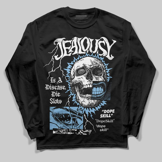 University Blue Sneakers DopeSkill Long Sleeve T-Shirt Jealousy Graphic Streetwear - Black