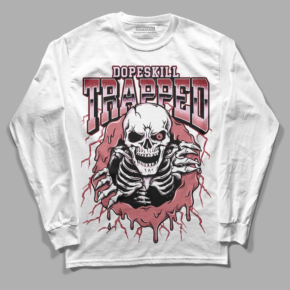 Valentine's Day Collection DopeSkill Long Sleeve T-Shirt Trapped Halloween Graphic Streetwear - White