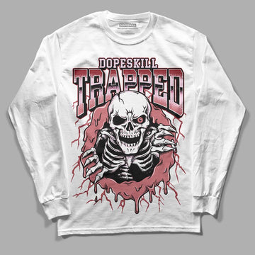 Valentine's Day Collection DopeSkill Long Sleeve T-Shirt Trapped Halloween Graphic Streetwear - White