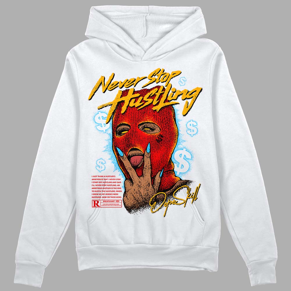 Red Sneakers DopeSkill Hoodie Sweatshirt Never Stop Hustling Graphic Streetwear - White 