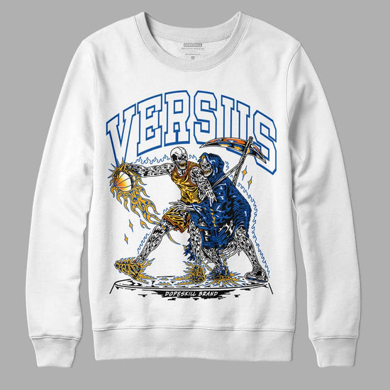 Dunk Blue Jay and University Gold DopeSkill Sweatshirt VERSUS Graphic Streetwear - White