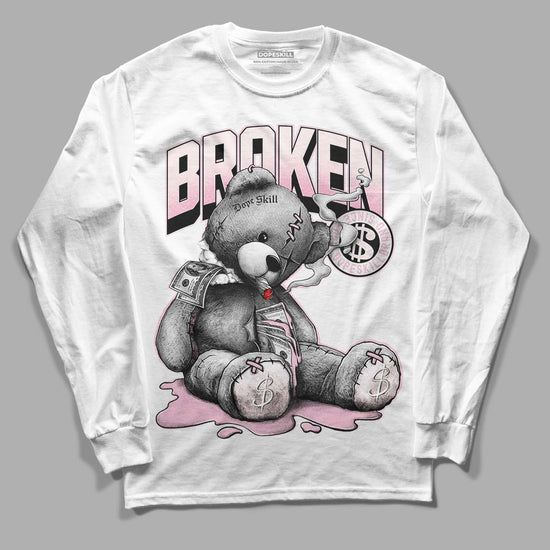 Dunk Low LX Pink Foam DopeSkill Long Sleeve T-Shirt Sick Bear Graphic Streetwear - White