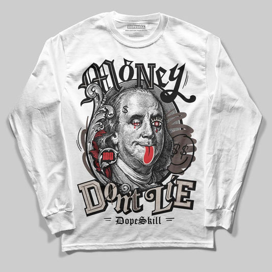 Adidas Samba OG White Black Clear Granite DopeSkill Long Sleeve T-Shirt Money Don't Lie Graphic Streetwear - White