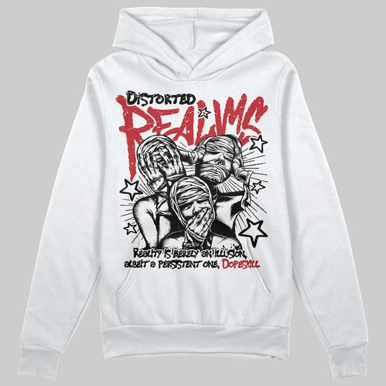 Jordan 4 “Flight Club” DopeSkill Hoodie Sweatshirt Distorted Realms Graphic Streetwear - White