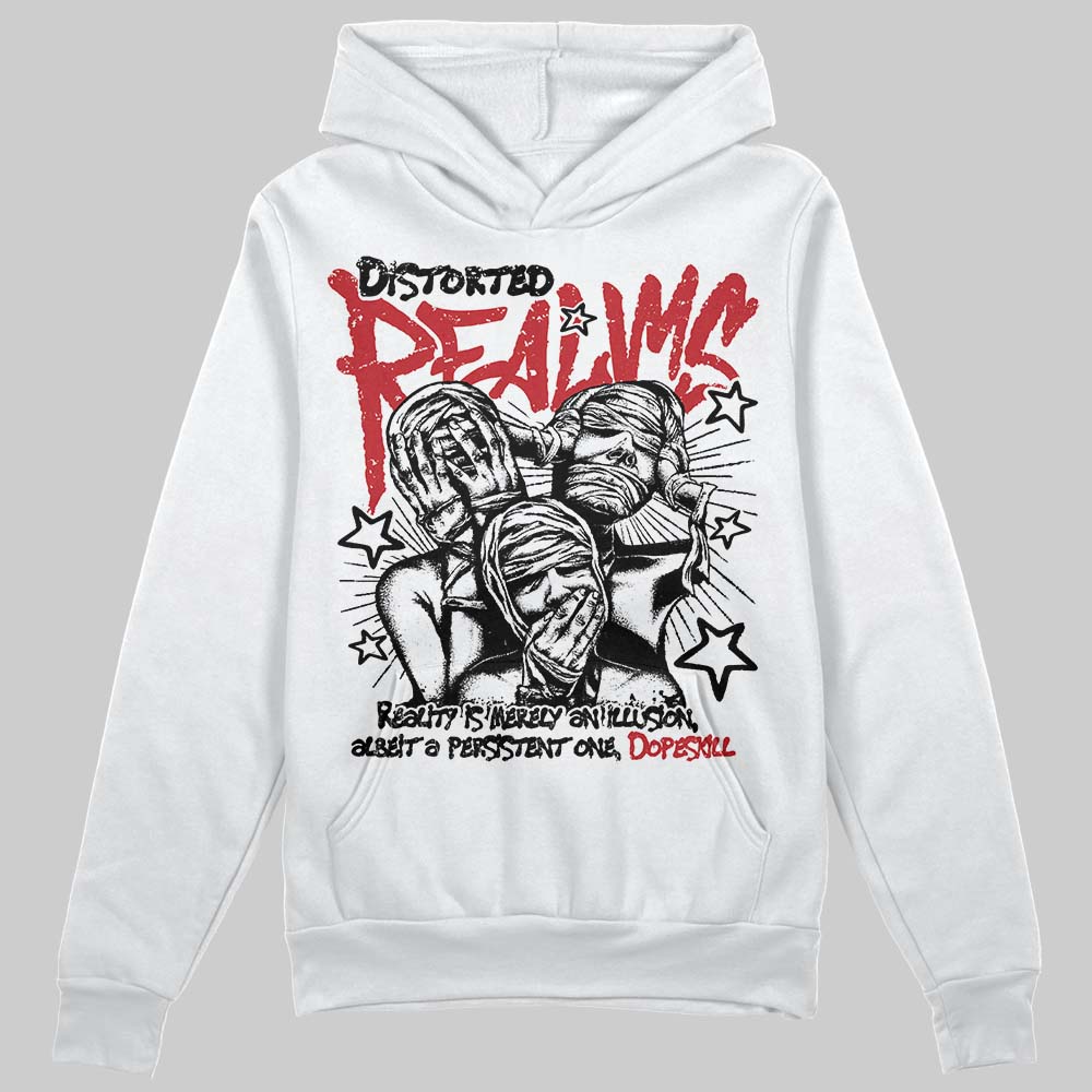 Jordan 4 “Flight Club” DopeSkill Hoodie Sweatshirt Distorted Realms Graphic Streetwear - White