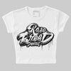 Jordan 4 “White Thunder” DopeSkill Women's Crop Top Rare Breed Type Graphic Streetwear - White