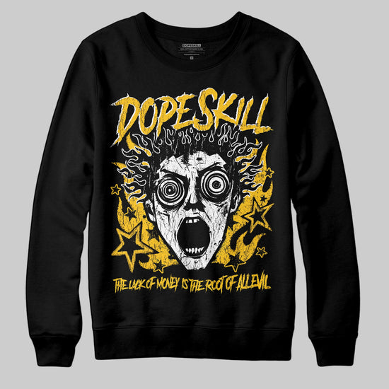 Yellow Sneakers DopeSkill Sweatshirt Root of Evil Graphic Streetwear - Black