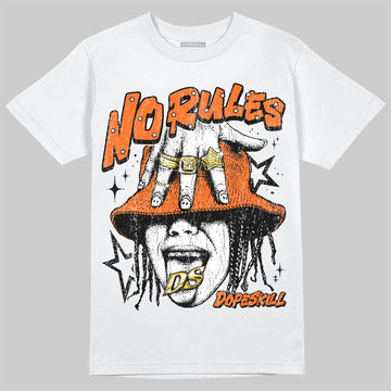 Orange, Black and White Sneakers DopeSkill T-Shirt No Rules Graphic Streetwear - White 