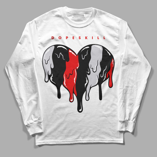 Jordan 2 Retro "Black Cement" DopeSkill Long Sleeve T-Shirt Slime Drip Heart Graphic Streetwear - White