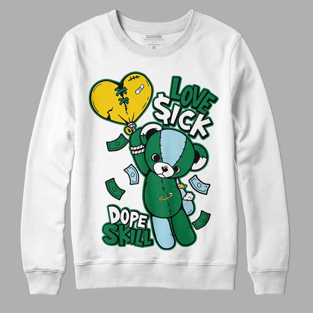 Jordan 5 “Lucky Green” DopeSkill Sweatshirt Love Sick Graphic Streetwear - White