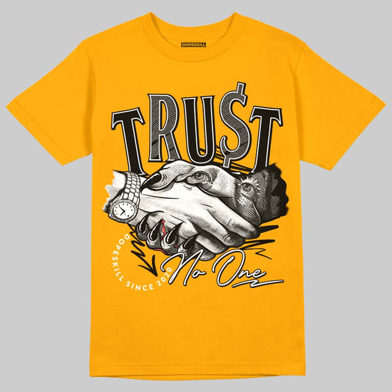 Jordan 1 High Yellow Toe DopeSkill Taxi T-shirt Trust No One Graphic Streetwear