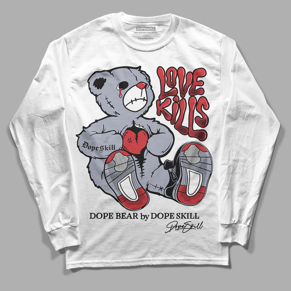 Jordan 4 “Bred Reimagined” DopeSkill Long Sleeve T-Shirt Love Kills Graphic Streetwear - White 