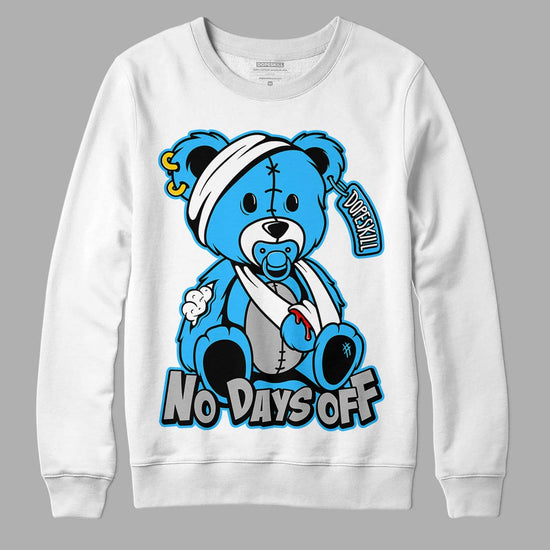 Jordan 2 Low "University Blue" DopeSkill Sweatshirt Hurt Bear Graphic Streetwear - White